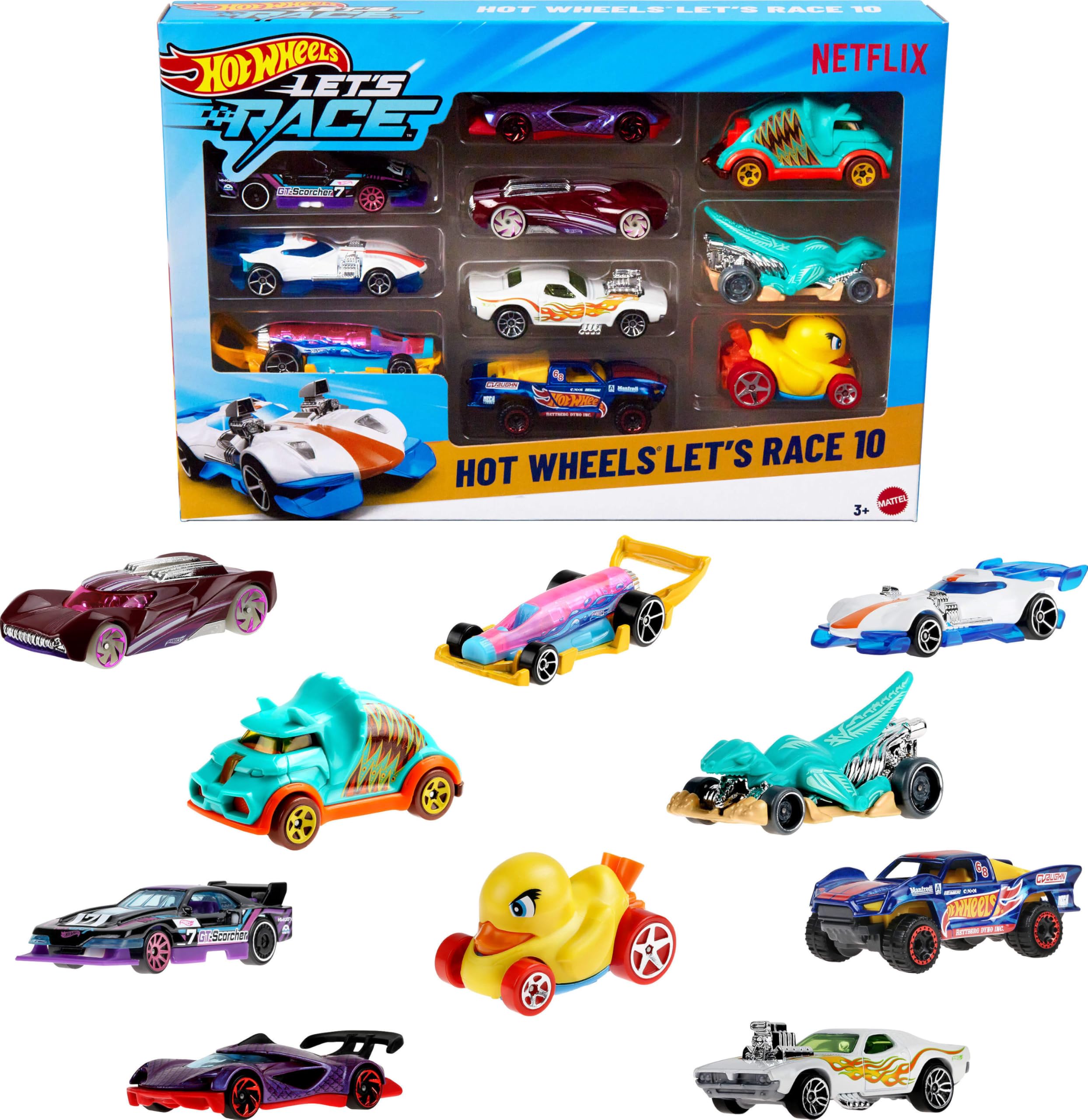Amazon.co.jp: Hot Wheelsおもちゃの車&トラック、Let's Race 10個